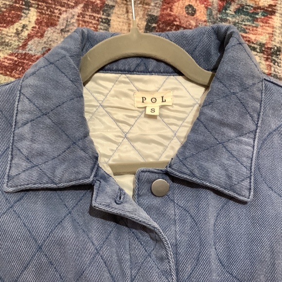 New POL Quilted Denim Barn Style Oversized Jacket - Picture 3 of 7